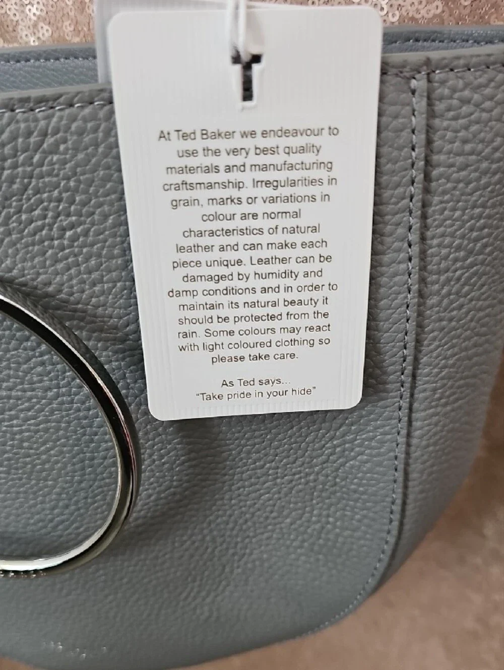 Ted Baker London Gray Semi-Circle Crossbody with Ring Accent
